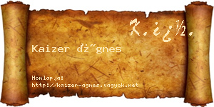 Kaizer Ágnes névjegykártya